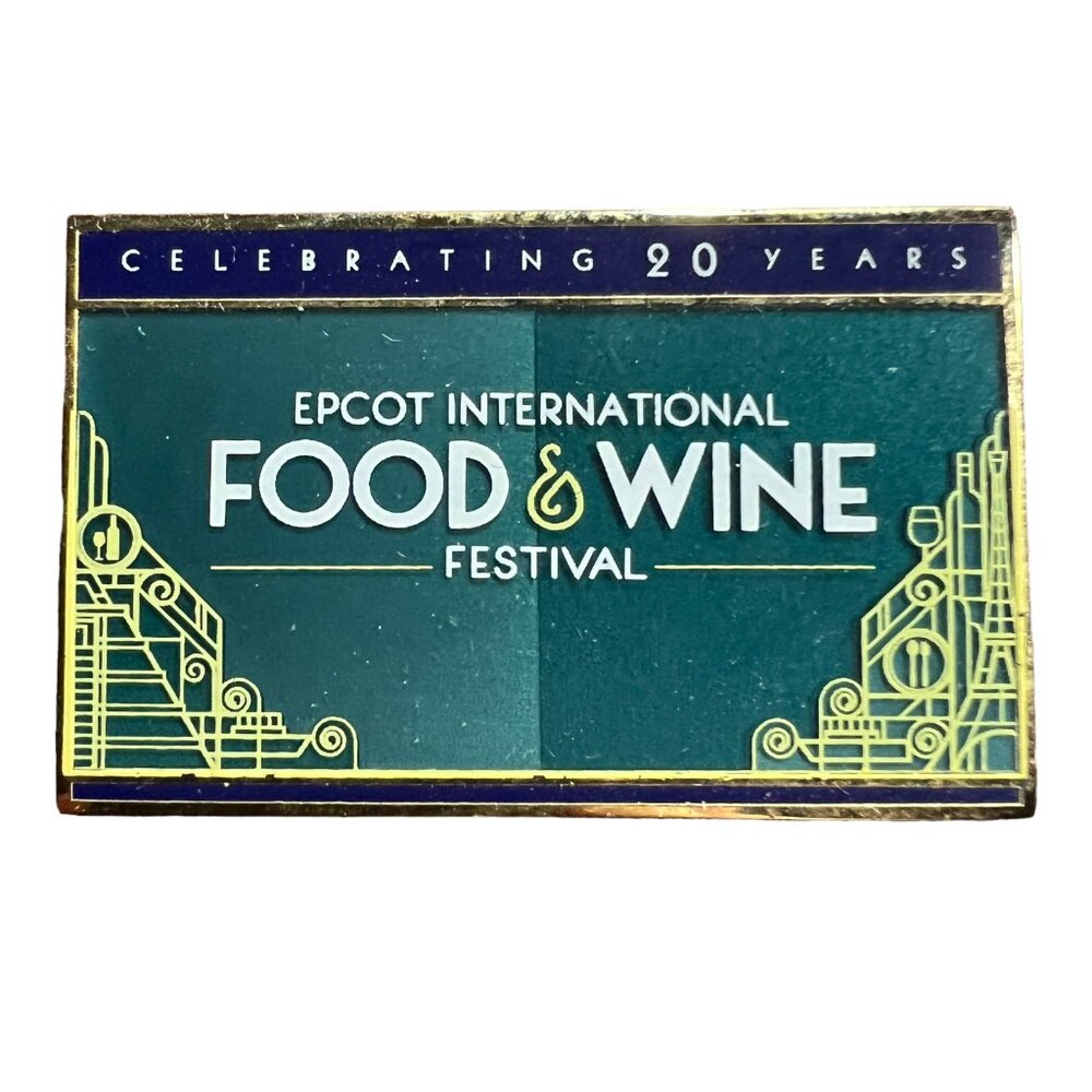 Epcot International Pin‎ Food and Wine Festival Celebrating 20 Years Hat Lapel